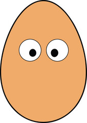 Egg on White Background Cartoon Vector Illustration