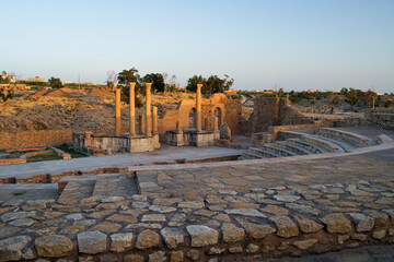 L'antica città Romana di Sufetula, con il foro ed il teatro perfettamente conservati. Sbeitla, Tunisia