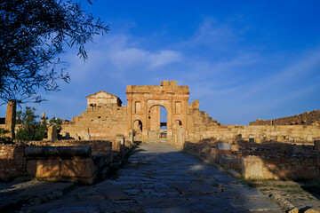 L'antica città Romana di Sufetula, con il foro ed il teatro perfettamente conservati. Sbeitla, Tunisia