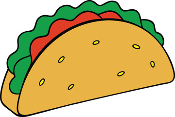 Cartoon Fish Tacos on White Background Cartoon Vector Illustration