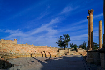 L'antica città Romana di Sufetula, con il foro ed il teatro perfettamente conservati. Sbeitla, Tunisia