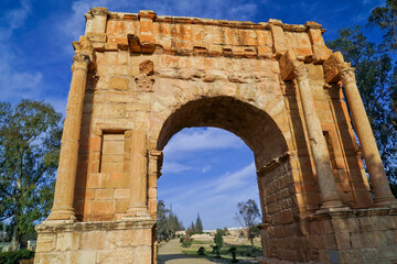 L'antica città Romana di Sufetula, con il foro ed il teatro perfettamente conservati. Sbeitla, Tunisia