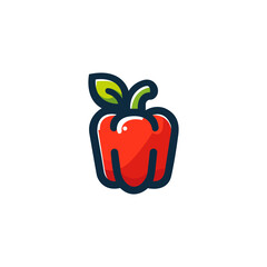 Red bell pepper logo template