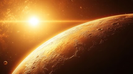 Space. Realistic view and 4K quality. Planets close-up. Sci-Fi.