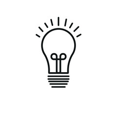 Bright Idea icon vector art on white background 