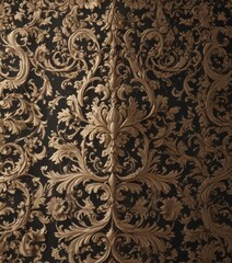 Intricate damask pattern, elegant swirls & flourishes  , gold, textile, design