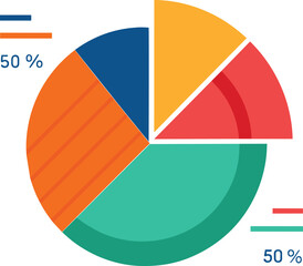Obraz premium Colorful Pie Chart Infographic Business Data