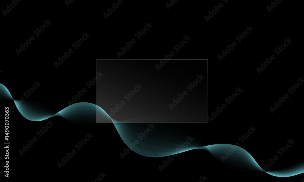 Wall mural a page for a glassmorphism style web site with abstract waves.