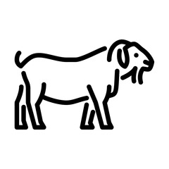 Boer Goat outline icon. Goat black line illustration.