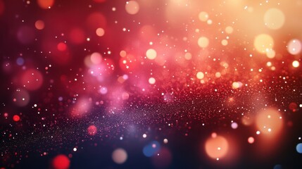 Abstract Red Orange Pink Bokeh Lights Glitter Sparkle Festive Background