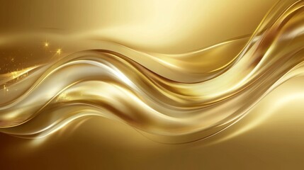 Golden Abstract Wave Background