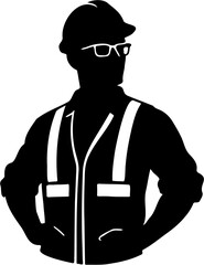 silhouette vector illustration of a construction worker