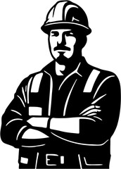 silhouette vector illustration of a construction worker