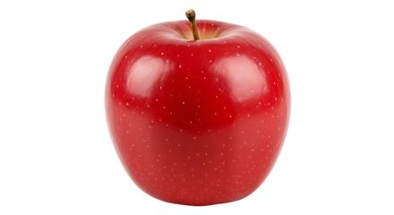 Shiny fresh ripe red apple isolated transparent background 