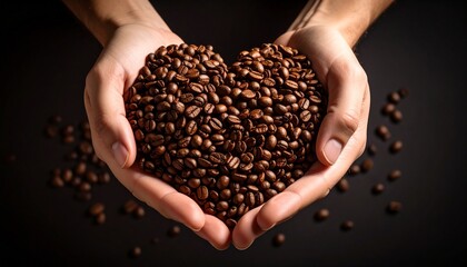 heart shape coffee beans