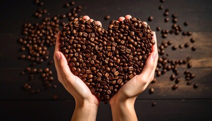 heart shape coffee beans