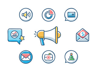 marketing tools business icons