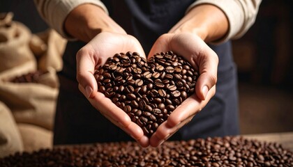 heart shape coffee beans