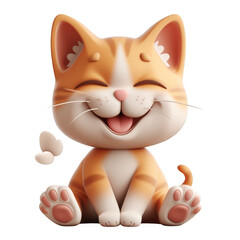 Cartoon cat smiling with butterfly friend