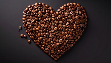 heart shape coffee beans