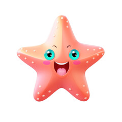 Cartoon starfish with a happy expression