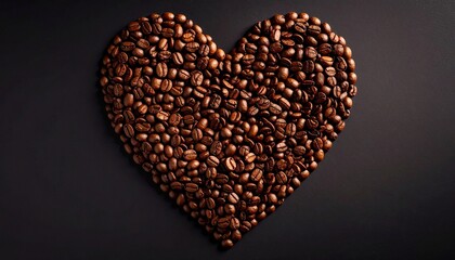 heart shape coffee beans