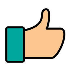Thumbs Up Vector Filled Icon Design