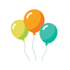 colorful birthday balloons decoration celebration vector illustration