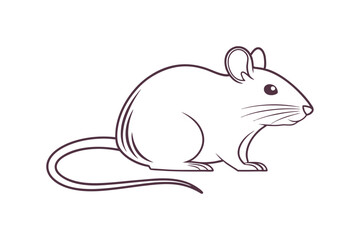 mouse rat rodent silhouette black animal side view vector illustration
