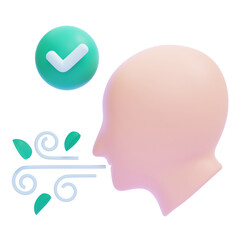 PNG 3D Fresh Breath and Oral Cleanliness Illustration Isolated on a White Background