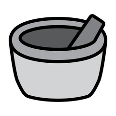 Mortar and Pestle Vector Filled Icon Design
