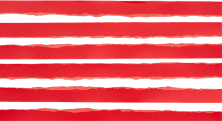 horizontally arranged red paper Red ripped paper torn edges strips isolated transparent background 