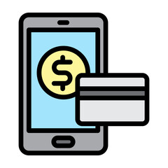 Mobile Payment Vector Filled Icon Design