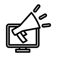 Advertisement Sign  Vector Line Icon Design