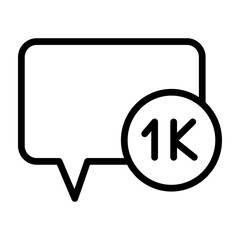 Fototapeta premium Comment Count Vector Line Icon Design