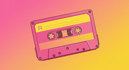 Obraz premium Vintage cassette tape illustration