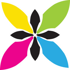 Colorful Abstract Floral Bloom Logo – Modern Multicolor Flower Symbol for Branding