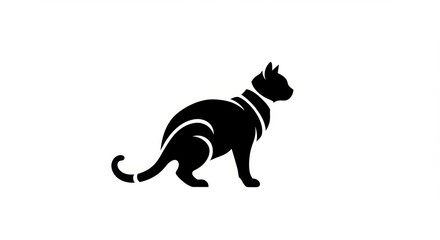 Obraz premium Stylized black cat silhouette