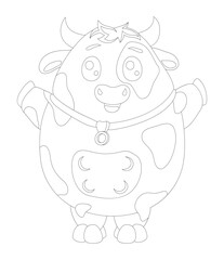 Colorind book art with happy cow