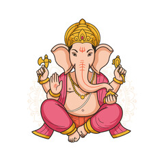 Illustrations emphasizing the spiritual and cultural essence of Ganesha in a visually appealing style.