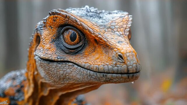 Mesmerizing Close-Up of Lizard's Face in Stunning 4K