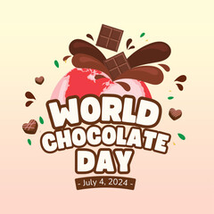 Brown Pink Illustrative World Chocolate Day Instagram Post