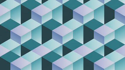 Geometric cube pattern in shades of blue and purple creates an abstract background
