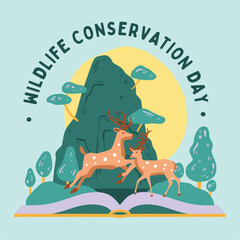 Green Tosca Illustrative World Wildlife Conservation Day Instagram Post