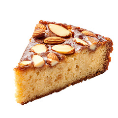 Slice of sweet almond cak 