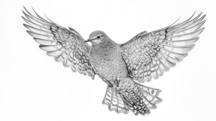 Obraz premium Bird in flight detailed pencil sketch of avian wings