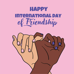 Pink,Purple Minimalist HappyInternational Day Of Friendship (Facebook Post)