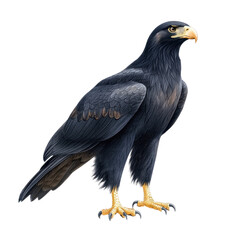 Majestic Bird of Prey Standing Proudly with Sharp Beak and Intense Gaze, Symbolizing Wild Nature and Strength in a Natural Environment