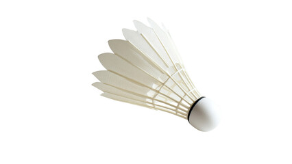 A white badminton shuttlecock , cut out