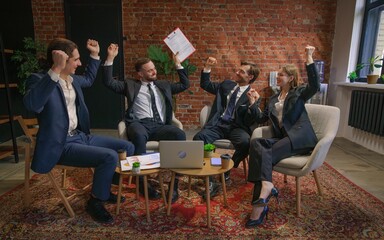Team of Professionals Collaborating in a Modern Office